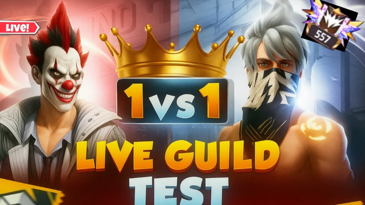 GUILD TEST 1 VS 2 | Free fire live | Guild vs Guild Challenge! 😎🎮 #freefire #live